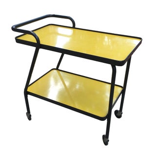 1970's Yellow Bar Cart For Sale