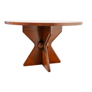Italian Round Table with Central Pedestal, 1950s For Sale