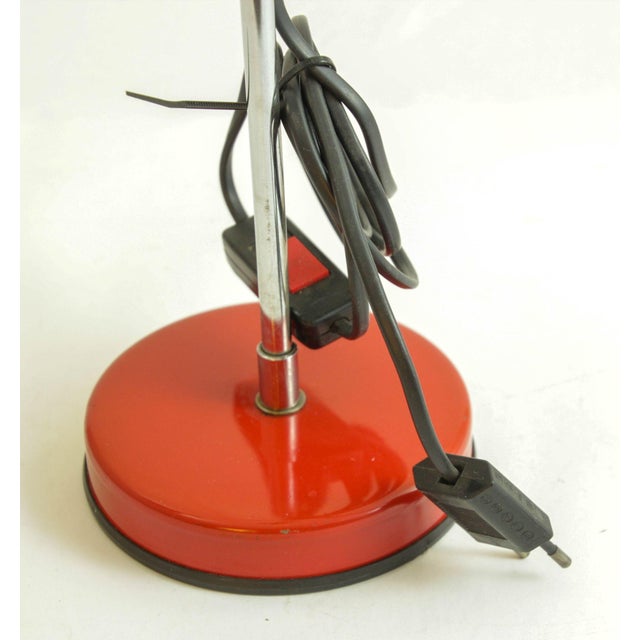 Postmodern Red Table Lamp by Veneta Lumi Italy 1970s For Sale In Palm Springs - Image 6 of 12