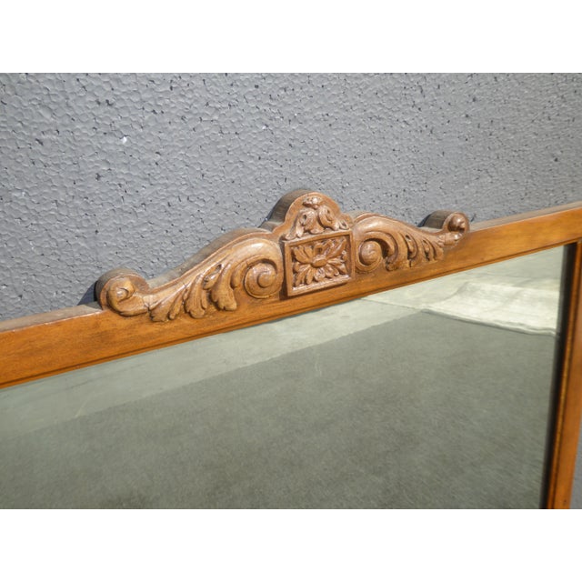 1950s Vintage French Country Aged Wall Mantle Mirror W Aged Mirror For Sale - Image 5 of 12