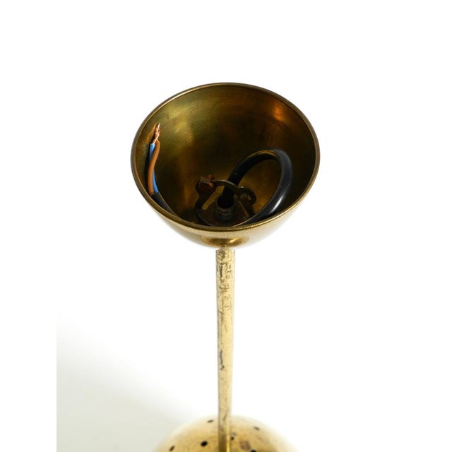 Mid-Century Modern Brass Height-Adjustable Pendant Lamp, 1950s For Sale - Image 17 of 18