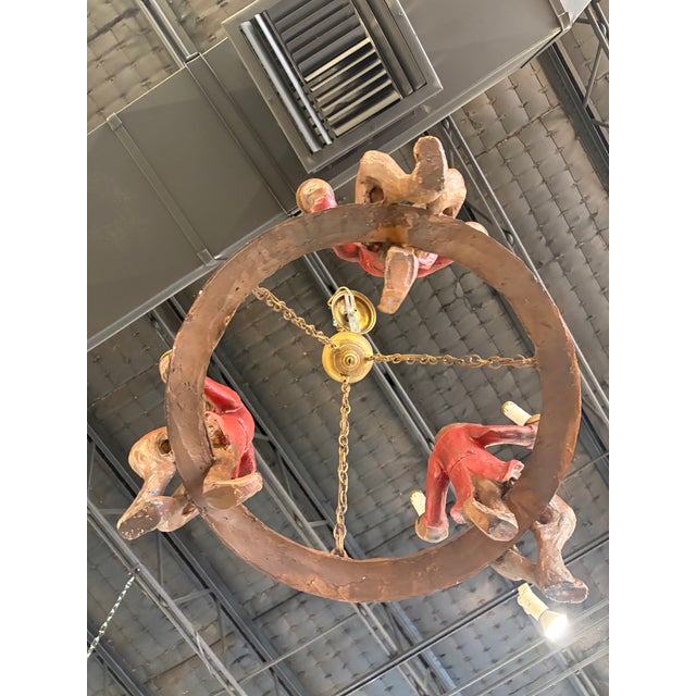 1970s Vintage 1970s Signed Bill Huebbe 3 Fox Chandelier Made in Spain For Sale - Image 5 of 13