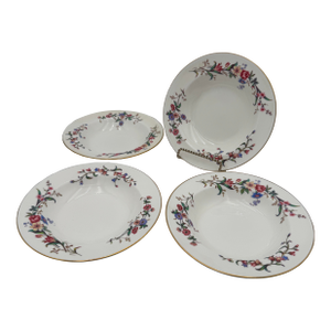 1950s Soup Bowls by Wedgwood in Devon Sprays Bone China Set of 4