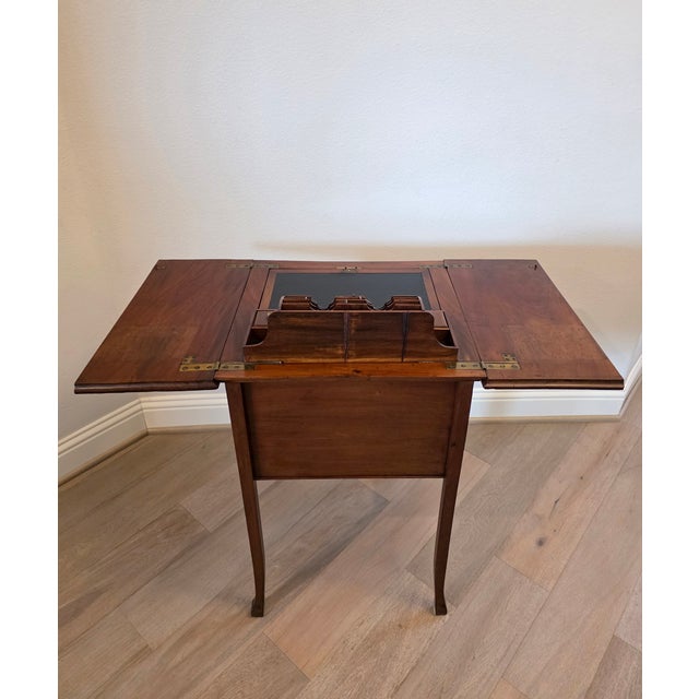 English Antique Metamorphic Mechanical Pop-Up Ladies Correspondence Table Work Stand For Sale - Image 10 of 12