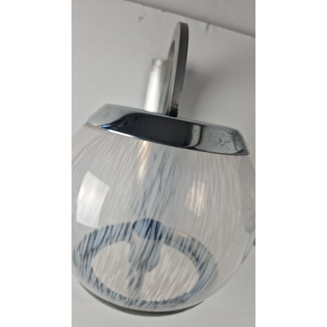 Wall Lamps in Chrome and Shaded Transparent Glass, 1960s, Set of 2 For Sale - Image 15 of 16