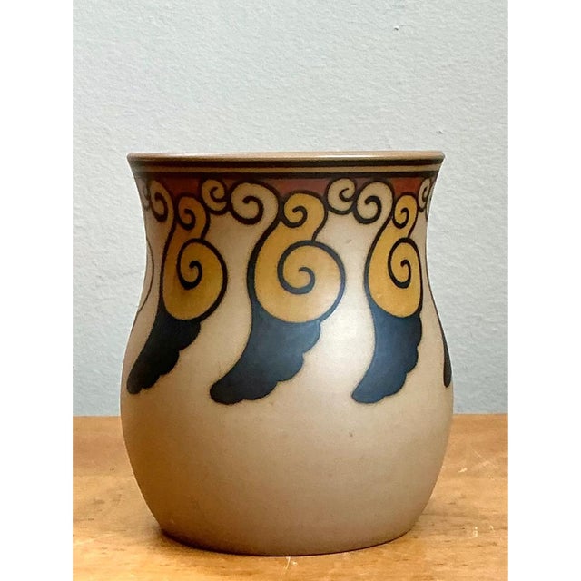 Vintage Swirl Motif Ceramic Vase For Sale - Image 11 of 12