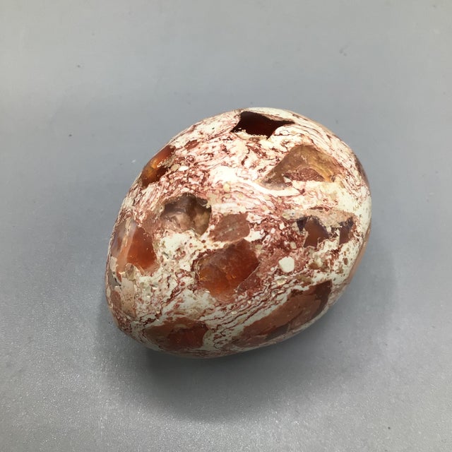 Mexico Matrix Fire Opal, Jasper and Butterscotch Onyx Eggs-Set of 3 For Sale - Image 4 of 12