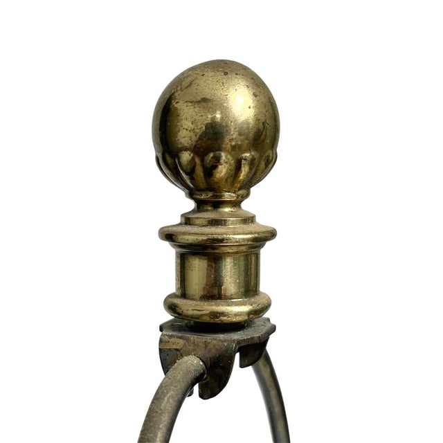 Stiffel Vintage Brass Stiffel Table Lamp W/ Original Shade For Sale - Image 4 of 9