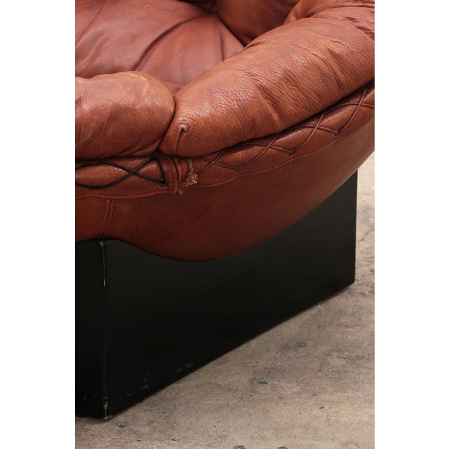 Set of Lounge Set in Cognac Color by Illum Wikkelsø for Ryesberg Møbler, 1970 For Sale - Image 12 of 17