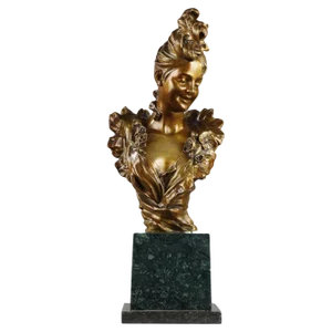 Belle-Epoque Bust of a Young Woman attributed to Victor Léopold Bruyneel, 1900
