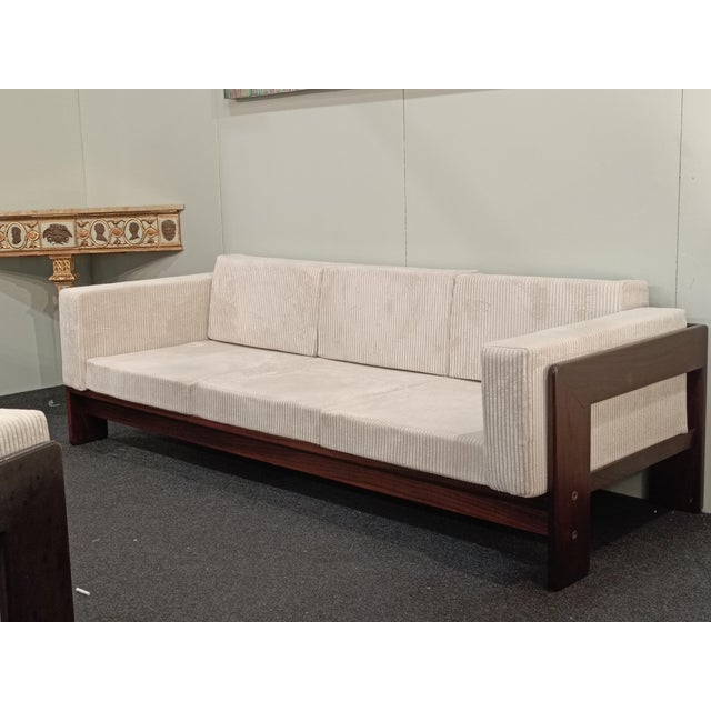 The Bastiano three-seater sofa, designed by Afra and Tobia Scarpa for Knoll. Characterised by an architectural and...