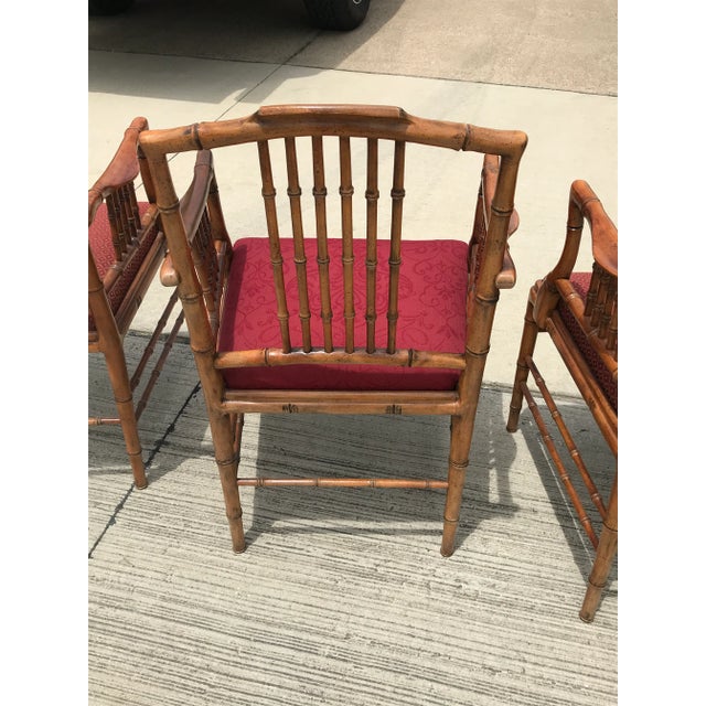 Captiva Collection Faux Bamboo Wood Dining Chairs by Drexel Set of 4