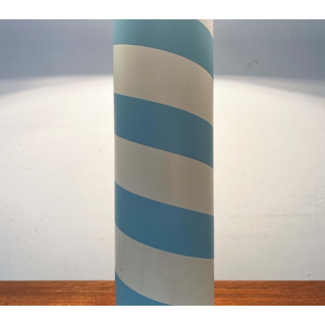 German Postmodern Table and Floor Lamps with Light Blue and White Swirl Pattern, 1980s, Set of 2 For Sale - Image 11 of 18