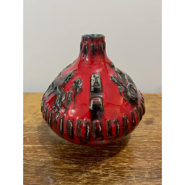Ceramic Glossy Oxblood Red Vases by Chariot Relief for Jopeko-Keramik, West Germany, 1960s, Set of 2 For Sale - Image 7 of 12