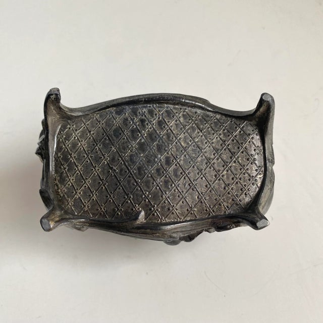 Silver Art Nouveau Style Petite Jewelry Box Silver Plated Rose Motif For Sale - Image 8 of 9