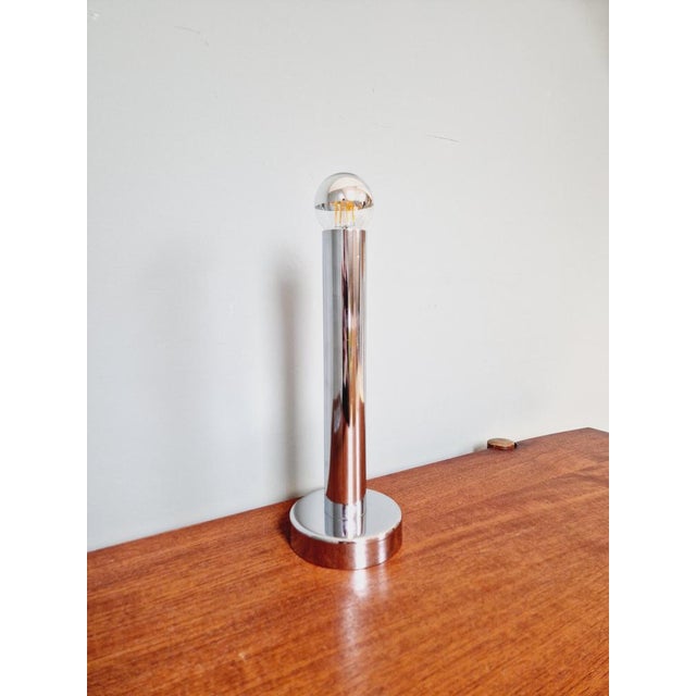 Tubular Chrome Metal Table Lamp, 1970s For Sale - Image 12 of 14