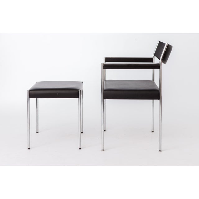 Vintage Armchair and Stool by Edlef Bandixen for Kusch + Co, Germany, 1970s, Set of 2 For Sale - Image 6 of 12