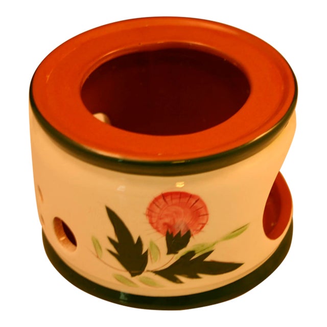 1950s Stangl Pottery Thistle Pattern Candle Warming Stand For Sale