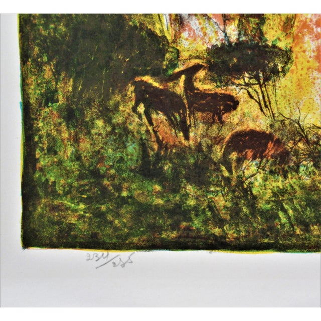 Hoi Lebadang, Landscape with Deer Herds, Circa 1970 For Sale In San Francisco - Image 6 of 7