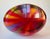 Late 20th Century Badash Hand Blown Art Glass Rainbow Stripe Vase Black Rim 9" Colorful For Sale - Image 9 of 10
