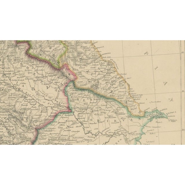 Black Isthmus of Caucasus and Armenia Map, 1860 For Sale - Image 8 of 10