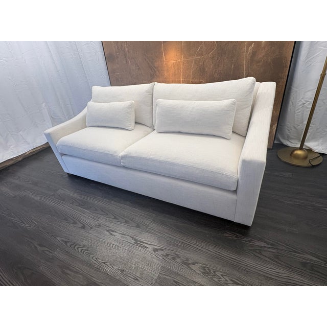 Restoration Hardware Rh Belgian Classic Slope Arm 2-Cushion Sofa – 7' | Classic Depth | Perennials® Performance Textured Linen Weave | Natural For Sale - Image 4 of 18