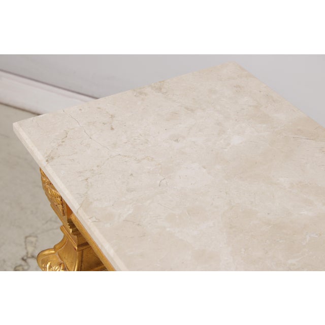 Rococo Style Gilt & Gold Marble Top Console Table For Sale - Image 17 of 18