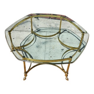 1980s Vintage Brass Coffee Table For Sale