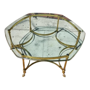 1980s Vintage Brass Coffee Table