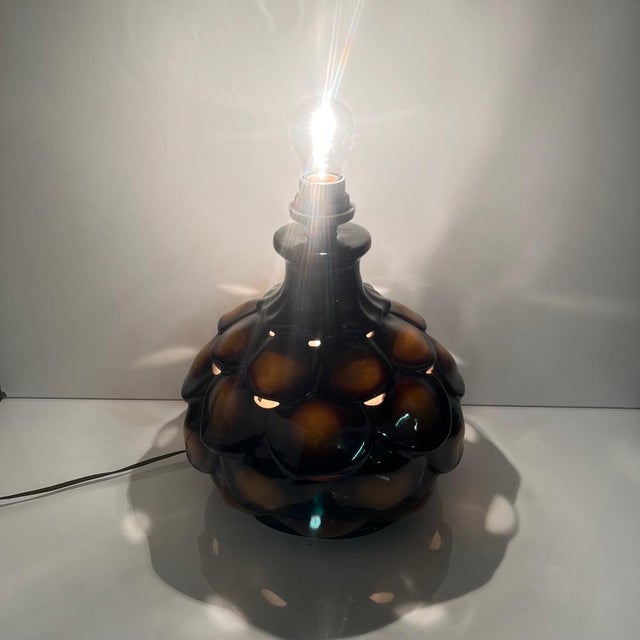 Large Ceramic Table Lamp in Scale Pattern, 1970 For Sale - Image 6 of 11