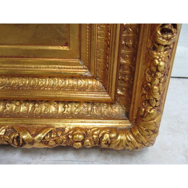 Antique Italian Gold Gilt Carved Portrait Frame Oil Painting Antique For Sale - Image 10 of 12