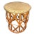 1940s Restored Rattan Orange and Natural Cane Side Table For Sale