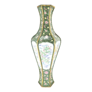 20th Century Chinese Chinoiserie Peking Canton Enamel Vase or Lamp Base