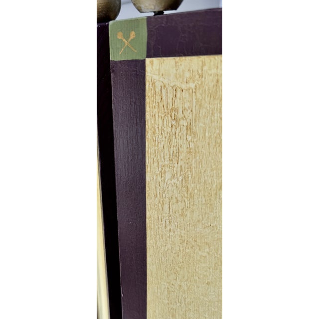 Wood Hand-Painted Four Panel Trompe L’Oeil Screen With Topiaries For Sale - Image 7 of 11