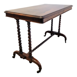 Victorian Rosewood Barley-Twist Library, Sofa Table, C. 1870, England
