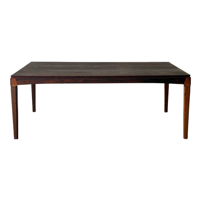 Large Danish Mid-Century Modern Rosewood Coffee Table — Vintage Scandinavian Design 1960s For Sale