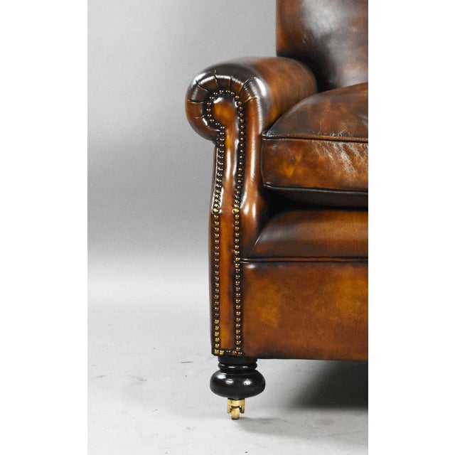 Brown Leather Club Chairs, 1920, Set of 2 For Sale - Image 8 of 10