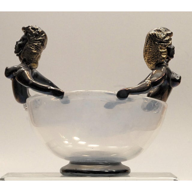 This shows the head of the classic Murano figurine with the bob hair position. The bowl was shaken to hot fix the two...