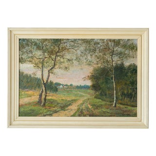 Dutch Impressionist Landscape Oil Painting, Country Path & Farmhouse, by Jacobus Doeser, Early 20th Century For Sale