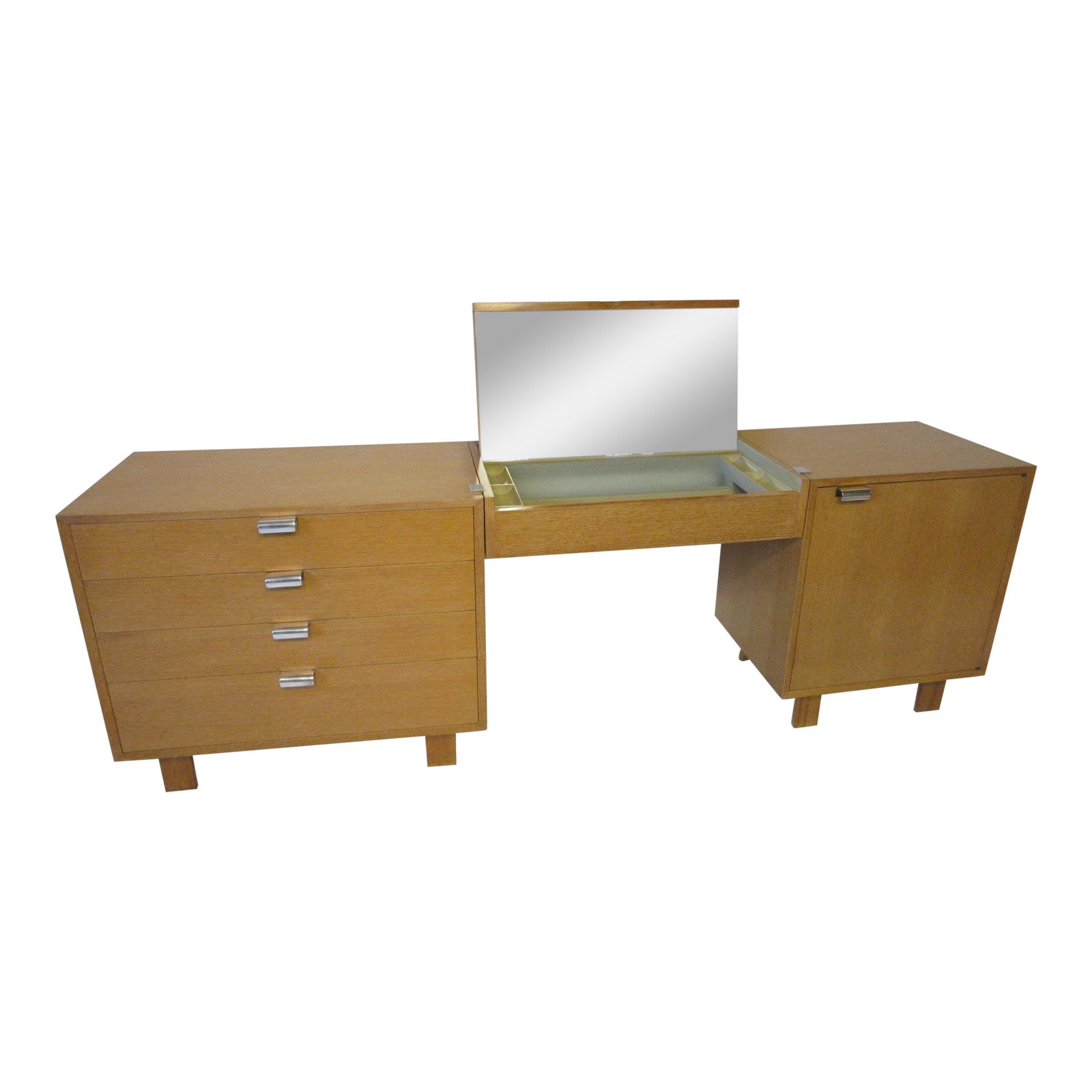 George Nelson For Herman Miller Oak 3 Pc Vanity Chest Set Chairish