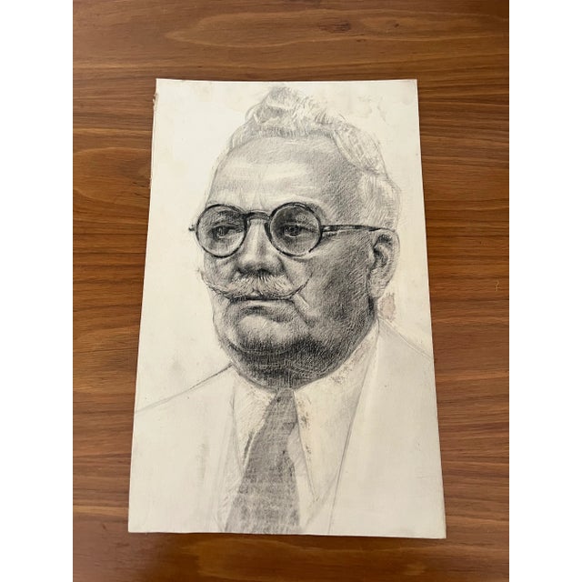 Great visual with this pencil drawing of a period man. Great detail and expression. Pencil drawing on heavy card stock....