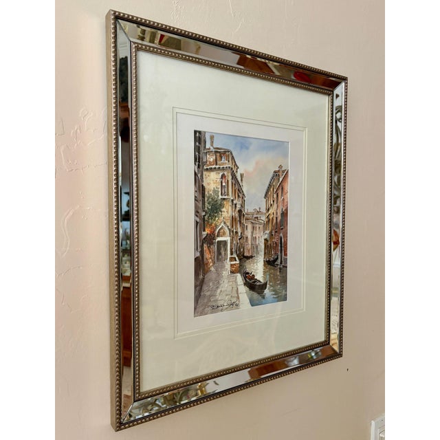 Venetian Watercolor Painting For Sale - Image 4 of 5