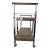 Vintage Mid-Century Chrome & Glass Rolling Bar Cart With Wood Handles For Sale