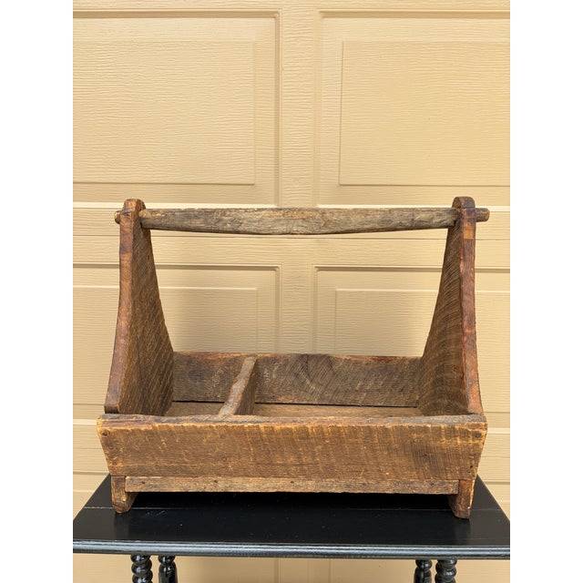 19th Century Hand Hewn Pine Garden Trug With Original Patina For Sale - Image 14 of 16