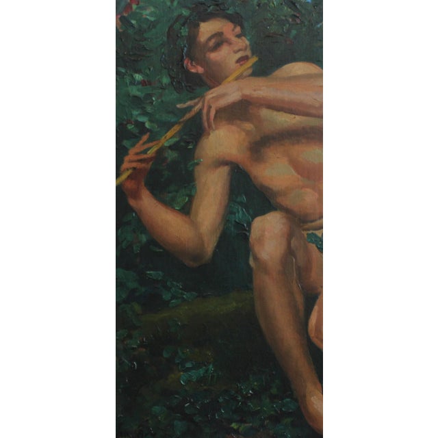 Joseph-Marius Avy, The Young Shepherd with Pan Pipe, 1920s, Oil on Panel, Framed For Sale - Image 4 of 16