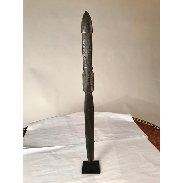 Black Oceanic Carved Hardwood Lime Spatula, Papua New Guinea For Sale - Image 8 of 12