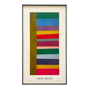 Jack Bush Estate Vintage Modernist Lithograph Print Framed Abstract Expressionist Museum Poster " Tall Spread " 1966