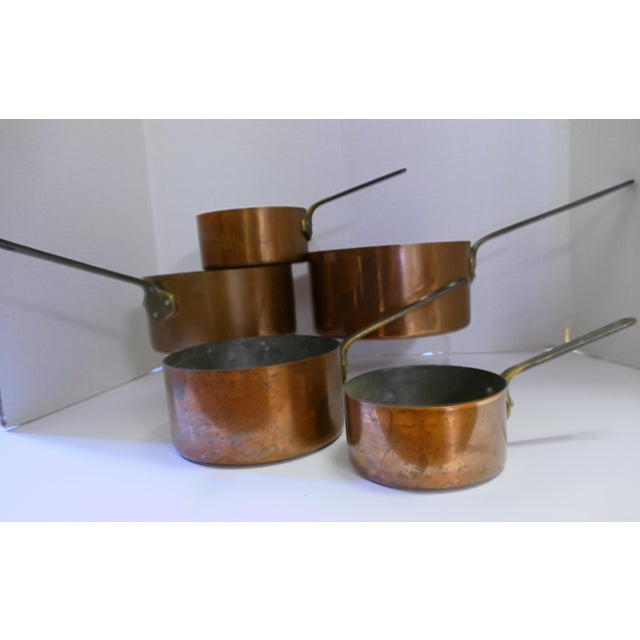 French Copper Pots & Pans Set of 5 Chairish