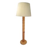 Barley Twist Floor Lamp in Pine Circa 1970/80's For Sale