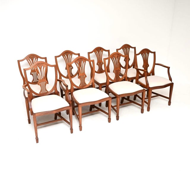 Vintage Sheraton Style Shield Back Dining Chairs, 1950, Set of 8 For Sale - Image 13 of 13